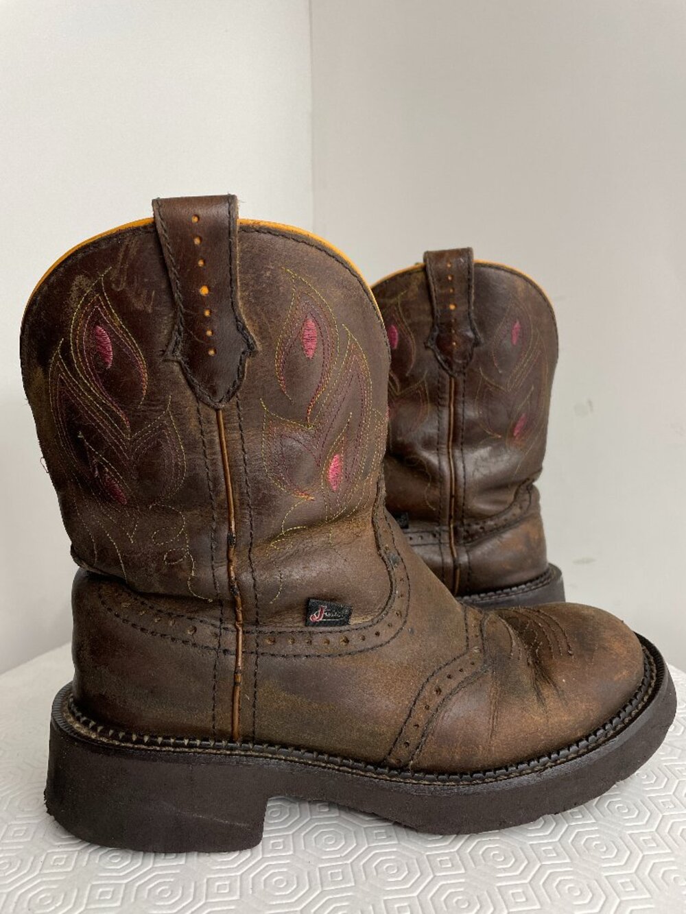 Justin Boots Gypsy Gemma Brown Leather Western Cowgirl Boots Women's 7 B